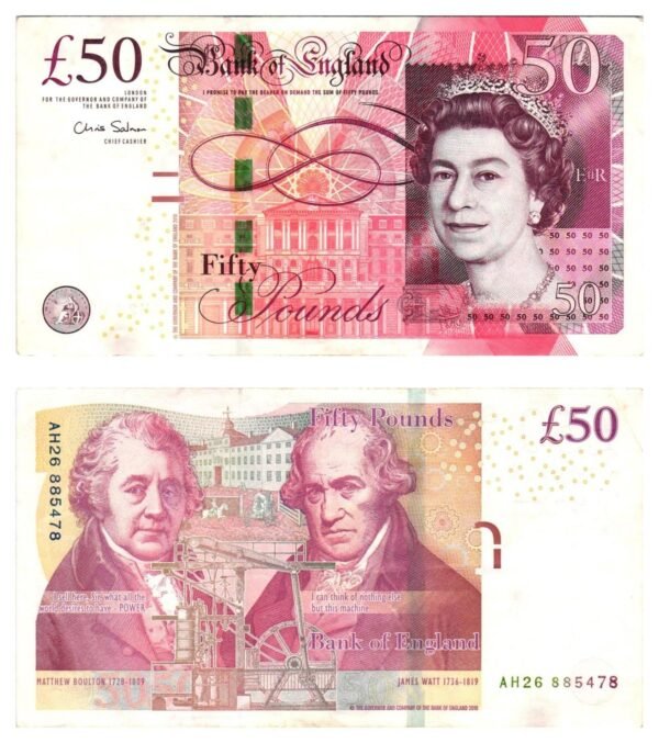 ENGLAND 50 pounds 2010 VF