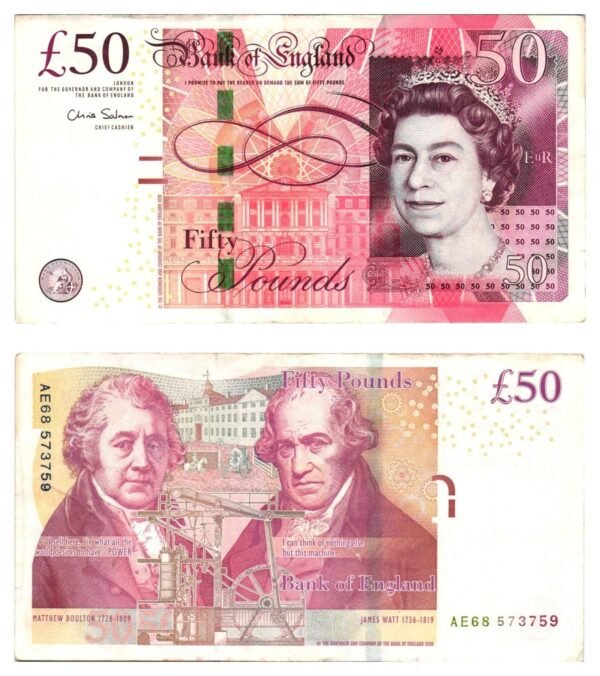 ENGLAND 50 pounds 2010 VF