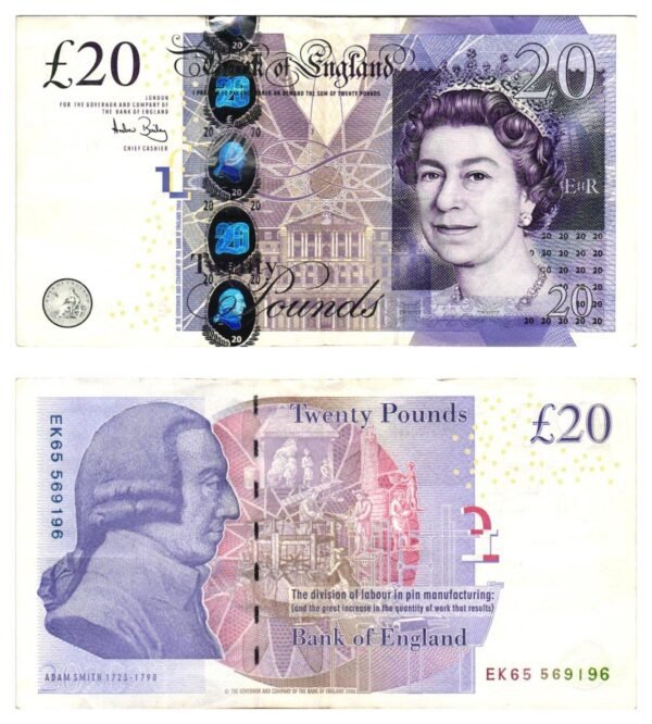 ENGLAND 20 pounds 2006 VF