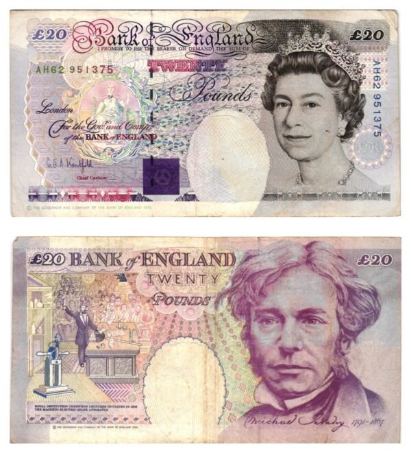 ENGLAND 20 pounds 1993 VF