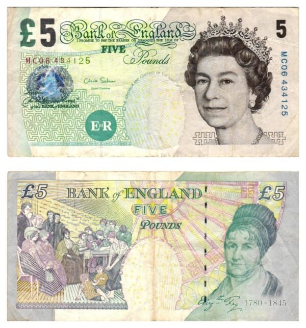 ENGLAND 5 pounds 2002 VF