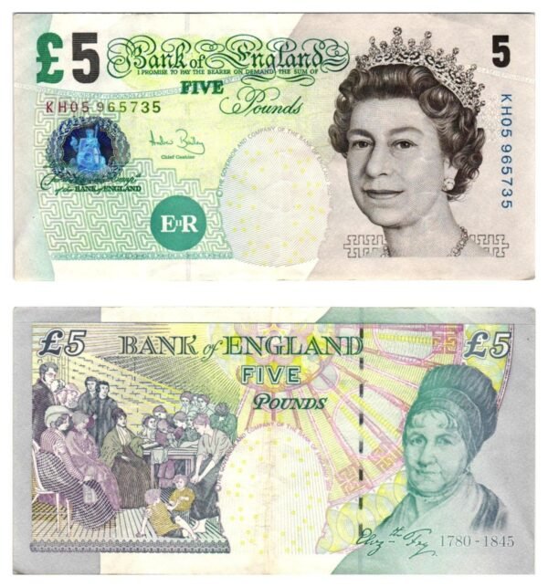 ENGLAND 5 pounds 2002 VF