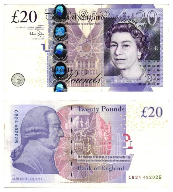 ENGLAND 20 pounds 2006 VF+