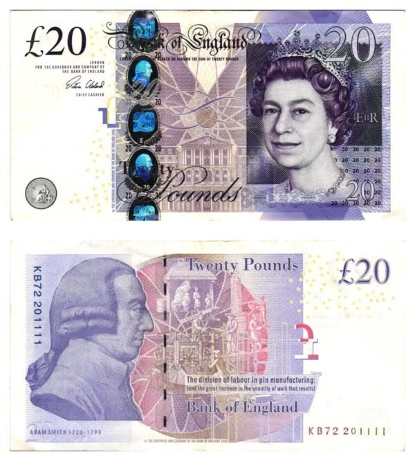 ENGLAND 20 pounds 2006 VF+