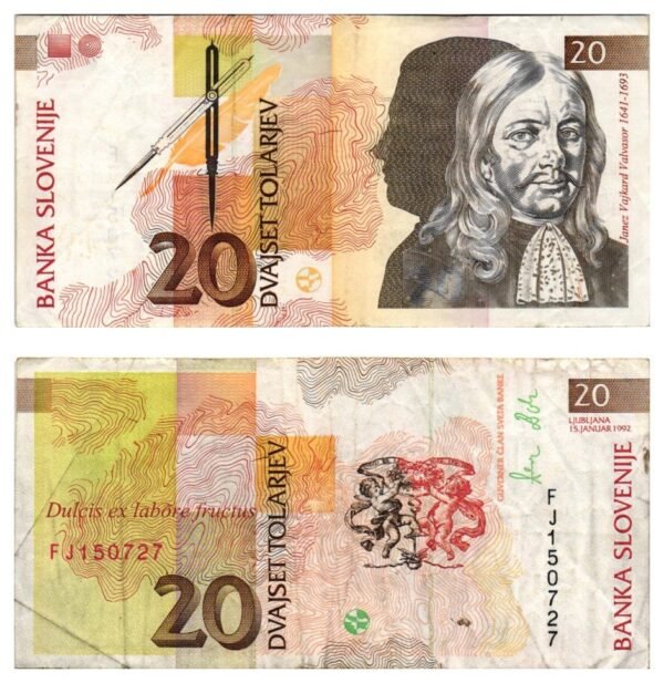 SLOVENIA 20 tolarjev 1992 VF