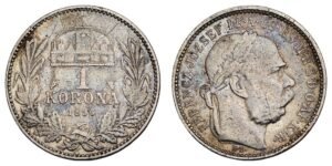 HUNGARY 1 korona 1896 / Silver / VF