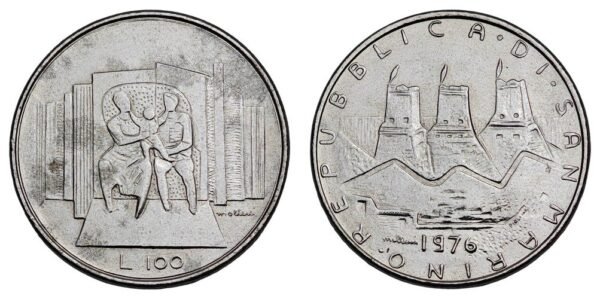 SAN MARINO 100 lire 1976 XF