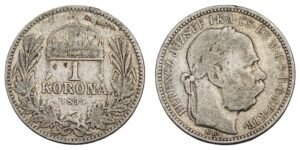 HUNGARY 1 korona 1895 / Silver / VF-
