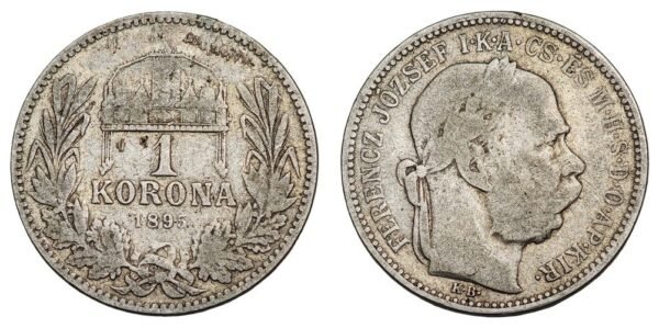 HUNGARY 1 korona 1895 / Silver / VF-