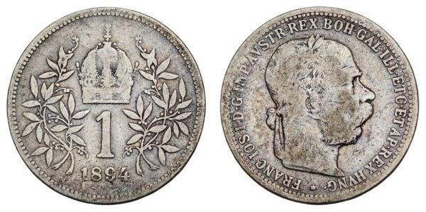 AUSTRIA 1 corona 1894 / Silver / VF-