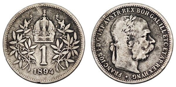 AUSTRIA 1 corona 1894 / Silver / VF-