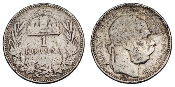 HUNGARY 1 korona 1894 / Silver / F