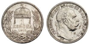 HUNGARY 1 korona 1915 / Silver / VF+