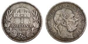 HUNGARY 1 korona 1895 / Silver / F+