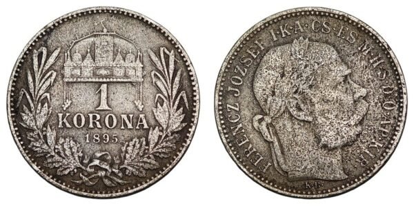 HUNGARY 1 korona 1895 / Silver / F+
