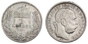 HUNGARY 1 korona 1896 / Silver / F+