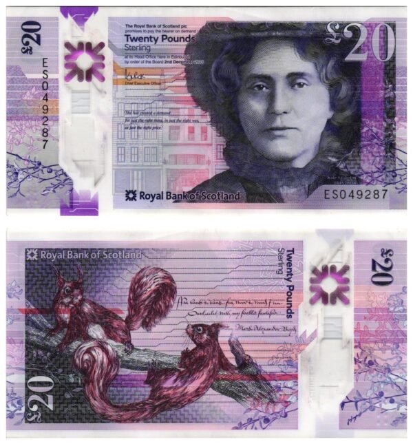 SCOTLAND 20 pounds 2021 / Royal Bank of Scotland / polymer plastic / VF+