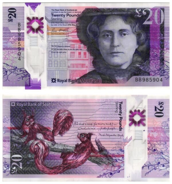 SCOTLAND 20 pounds 2019 / Royal Bank of Scotland / polymer plastic / VF+