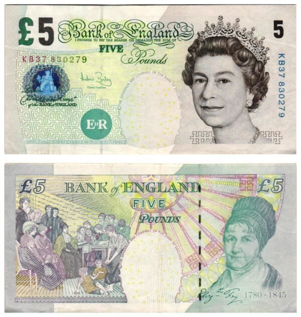ENGLAND 5 pounds 2002 VF
