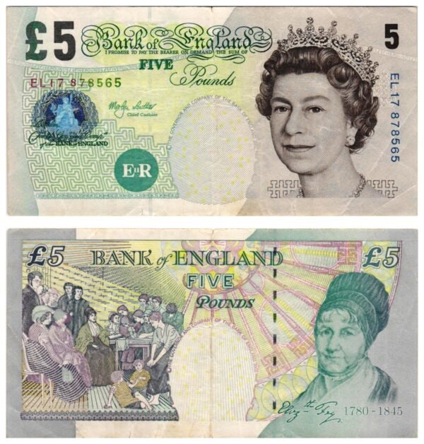 ENGLAND 5 pounds 2002 VF