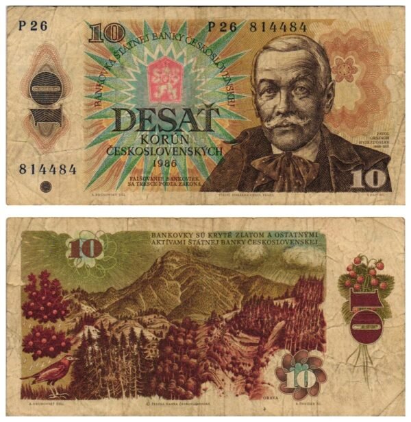 CZECHOSLOVAKIA 10 korun 1986 VF-