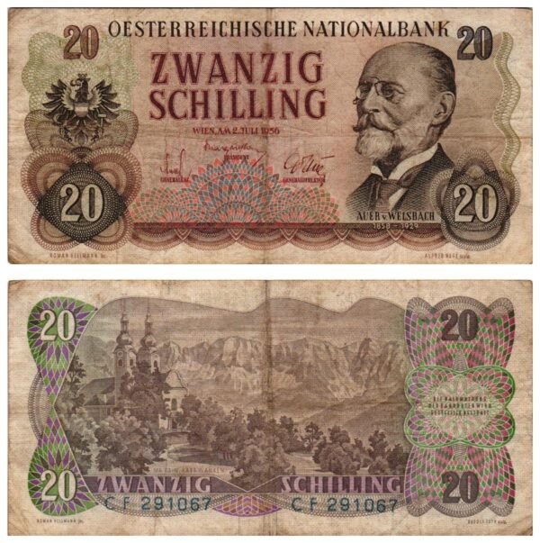 AUSTRIA 20 schilling 1956 F+