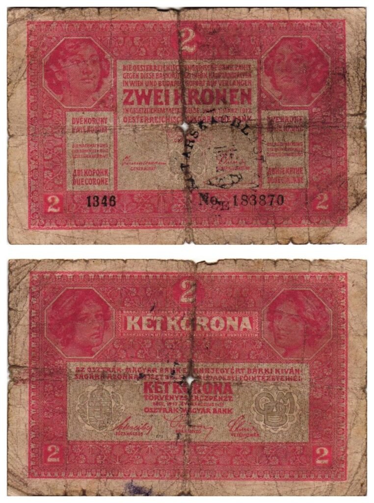 HRVATSKA 2 kruna ND(1919) / nečitljiv pečat / VG
