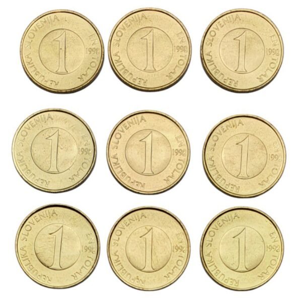 SLOVENIA 1 tolar 1998 / coins lot / 9 pcs. / UNC