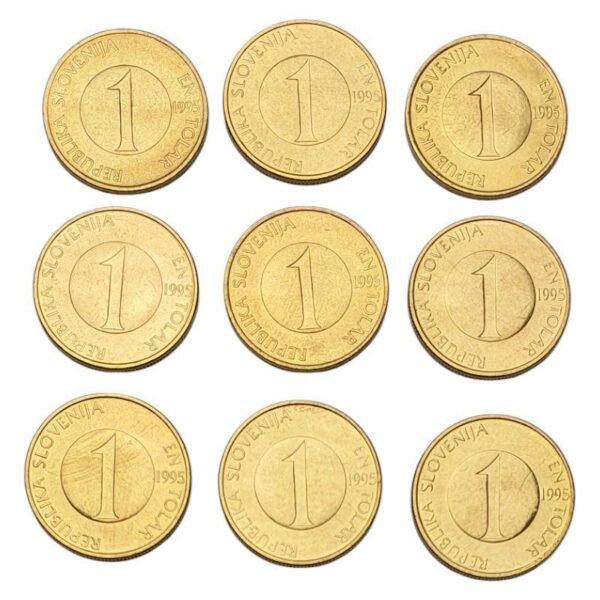 SLOVENIA 1 tolar 1995 / coins lot / 9 pcs. / UNC