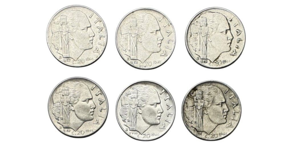 ITALIA 20 centesimi / Mussolini fasistička era / kovanice komplet / 6 komada.