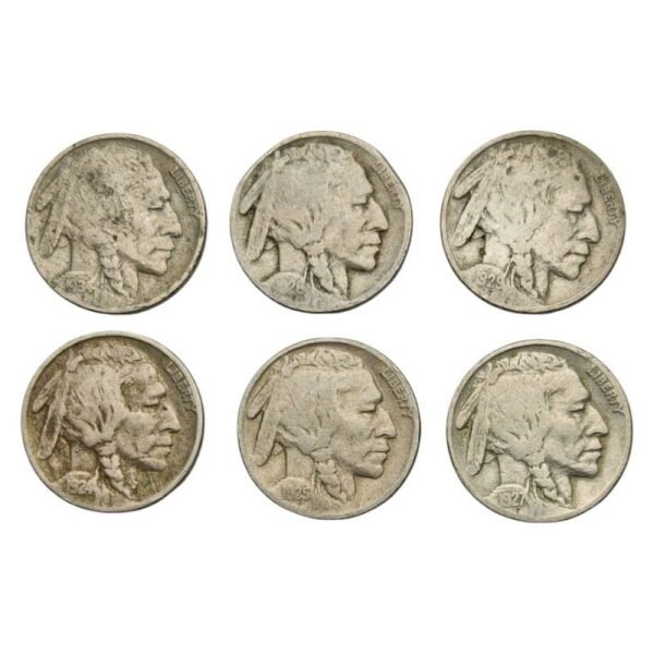 UNITED STATES OF AMERICA Buffalo Nickel coins lot 6 pcs.