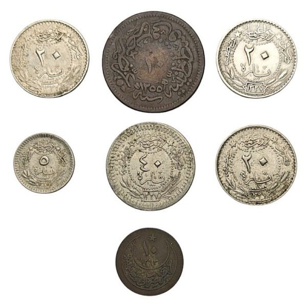 TURKEY Ottoman Empire coins lot 7 pcs.