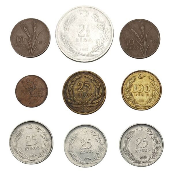 TURKEY coins lot 9 pcs.