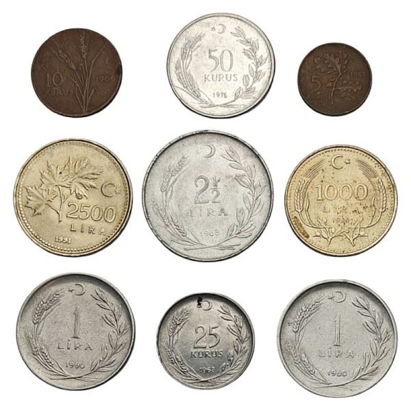 TURKEY coins lot 9 pcs.