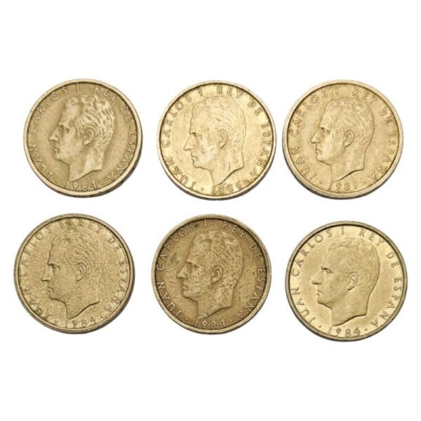 SPAIN 100 pesetas coins lot 6 pcs.