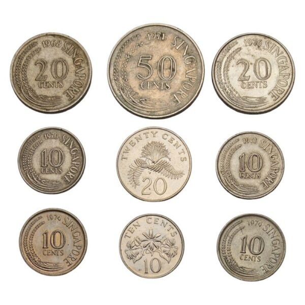 SINGAPORE coins lot 9 pcs.