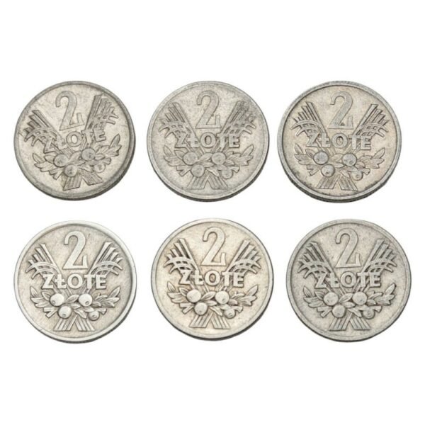 POLAND 2 zlote coins lot 6 pcs.