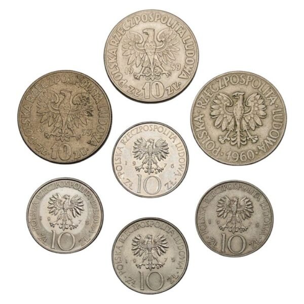 POLAND 10 zlotych coins lot 7 pcs.