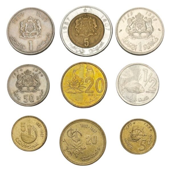 MOROCCO coins lot 9 pcs.