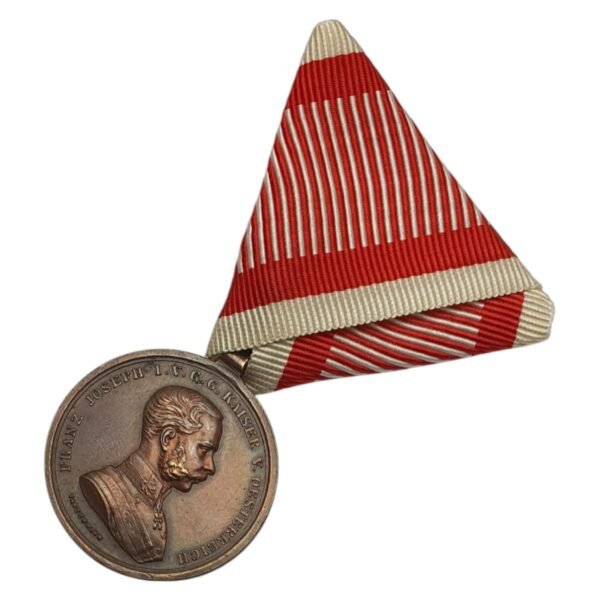 AUSTRIA-HUNGARY Der Tapferkeit Bravery Medal / Franz Joseph I / 30 mm / Bronze