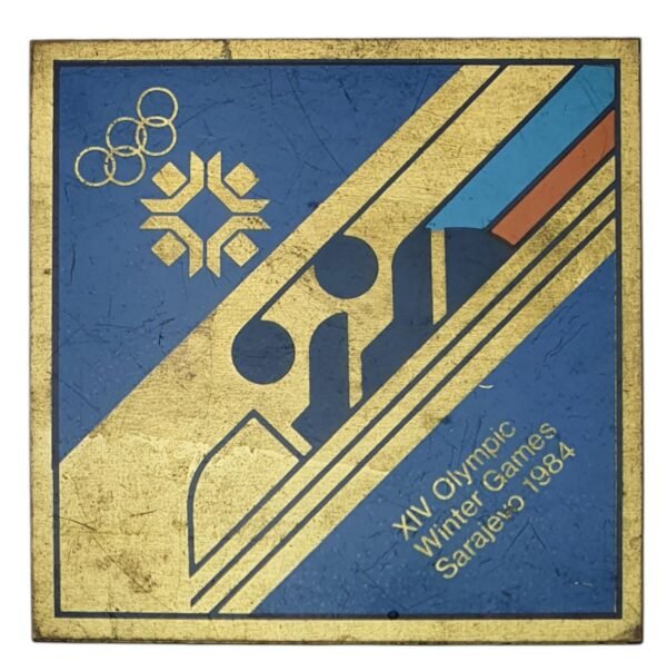 YUGOSLAVIA 1984 Sarajevo Olympic Games / Bobsleigh / Souvenir Plaque / Ozeha Inteprogres