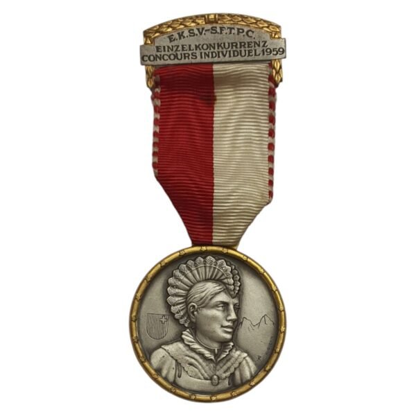 SWITZERLAND 1959 Shooting Festival / No 10 / Schwyz / National Costumes / medal
