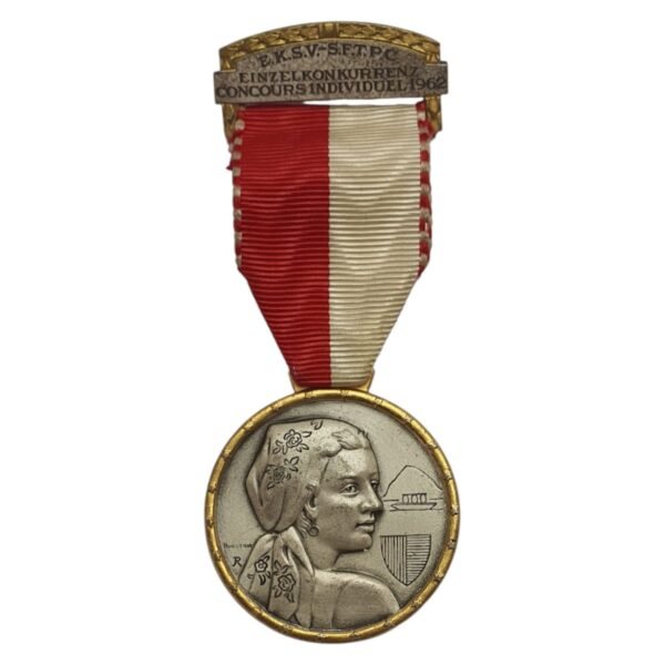 SWITZERLAND 1962 Shooting Festival / No 13 / Ticino / National Costumes / medal