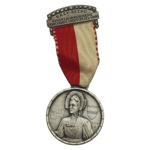 SWITZERLAND 1966 Shooting Festival / No 17 / Zug / National Costumes / medal