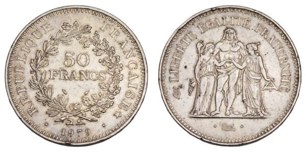 FRANCE 50 francs 1979 / Silver / VF