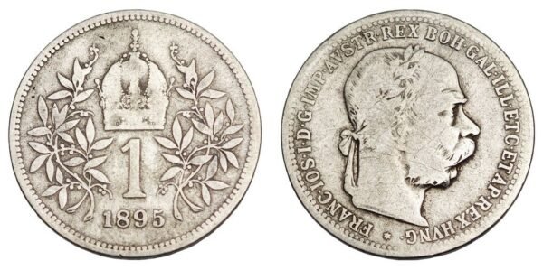 AUSTRIA 1 corona 1895 / Silver / VF