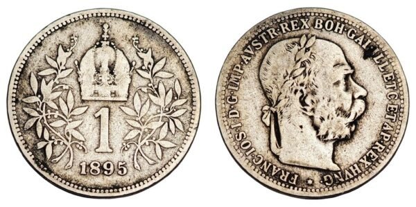 AUSTRIA 1 corona 1895 / Silver / VF-