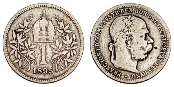 AUSTRIA 1 corona 1895 / Silver / VF-