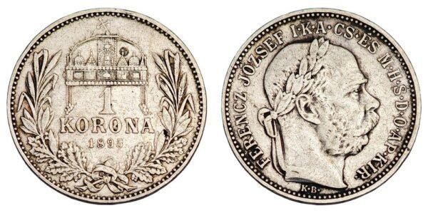 HUNGARY 1 korona 1895 / Silver / VF