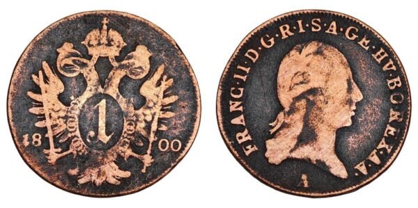 AUSTRIA 1 kreuzer 1800A F